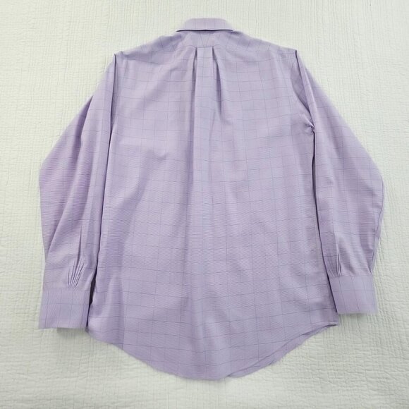Brooks Brothers Regent Shirt Size 15 1/2 - 4/5 Lilac Windowpane Non-Iron EUC - Picture 2 of 16